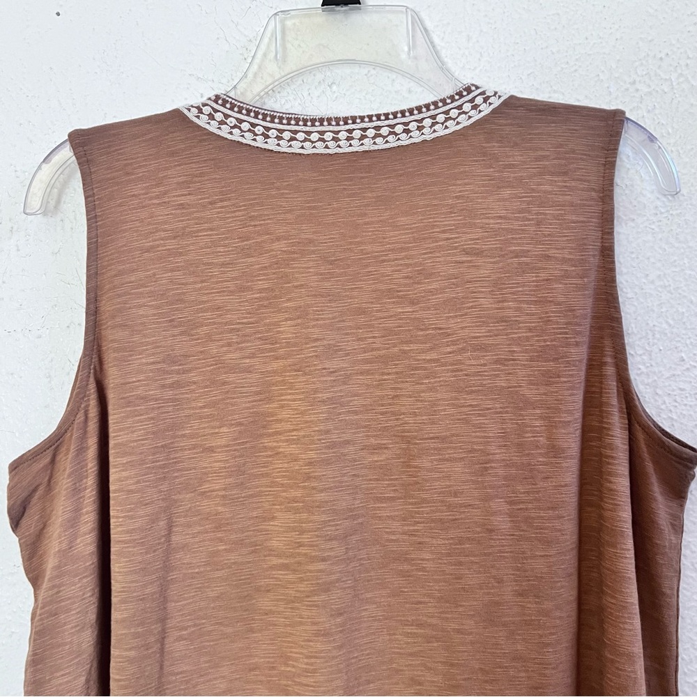 J. Jill Brown Embroidered Sleeveless Tank - Picture 5 of 7